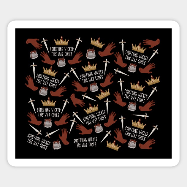 something wicked this way comes - macbeth shakespeare pattern Sticker by sidhedcv